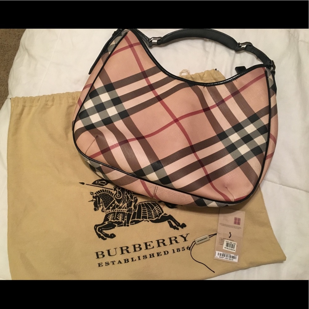BURBERRY Nova Check Medium Hobo Bag-100% Authentic